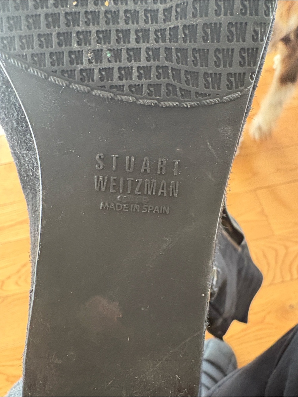 Stuart Weitzman Black Suede Over-the-Knee Zip Boot